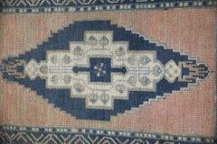 1960s Blau & Rosa Vintage Türkisch Mini Teppich 1'9" x 3'3"