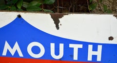 1960s Blue Red and White Enamel Metal Gancia Vermouth Italian Sign