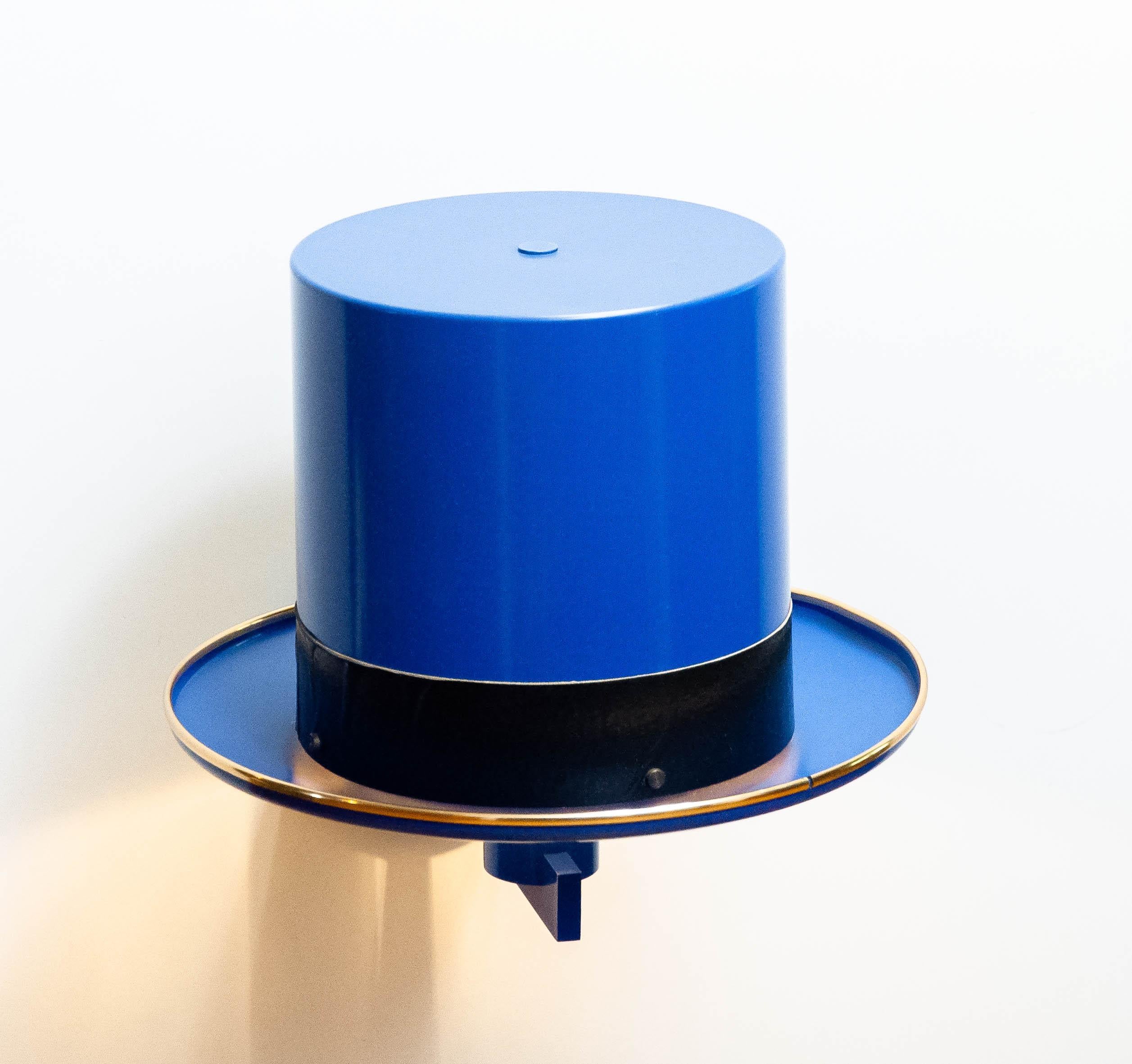 Scandinavian Modern 1960s Blue Surreal Top Hat 'Model V298' Wall Light By Hans Agne Jakobsson For Sale