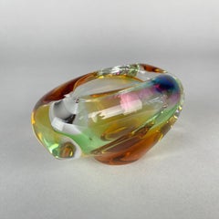 1960's Bohemian Art Glass Ashtray of Novy Bor Glassworks