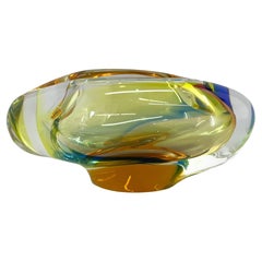 1960's Bohemian Art Glass Ashtray of Novy Bor Glassworks