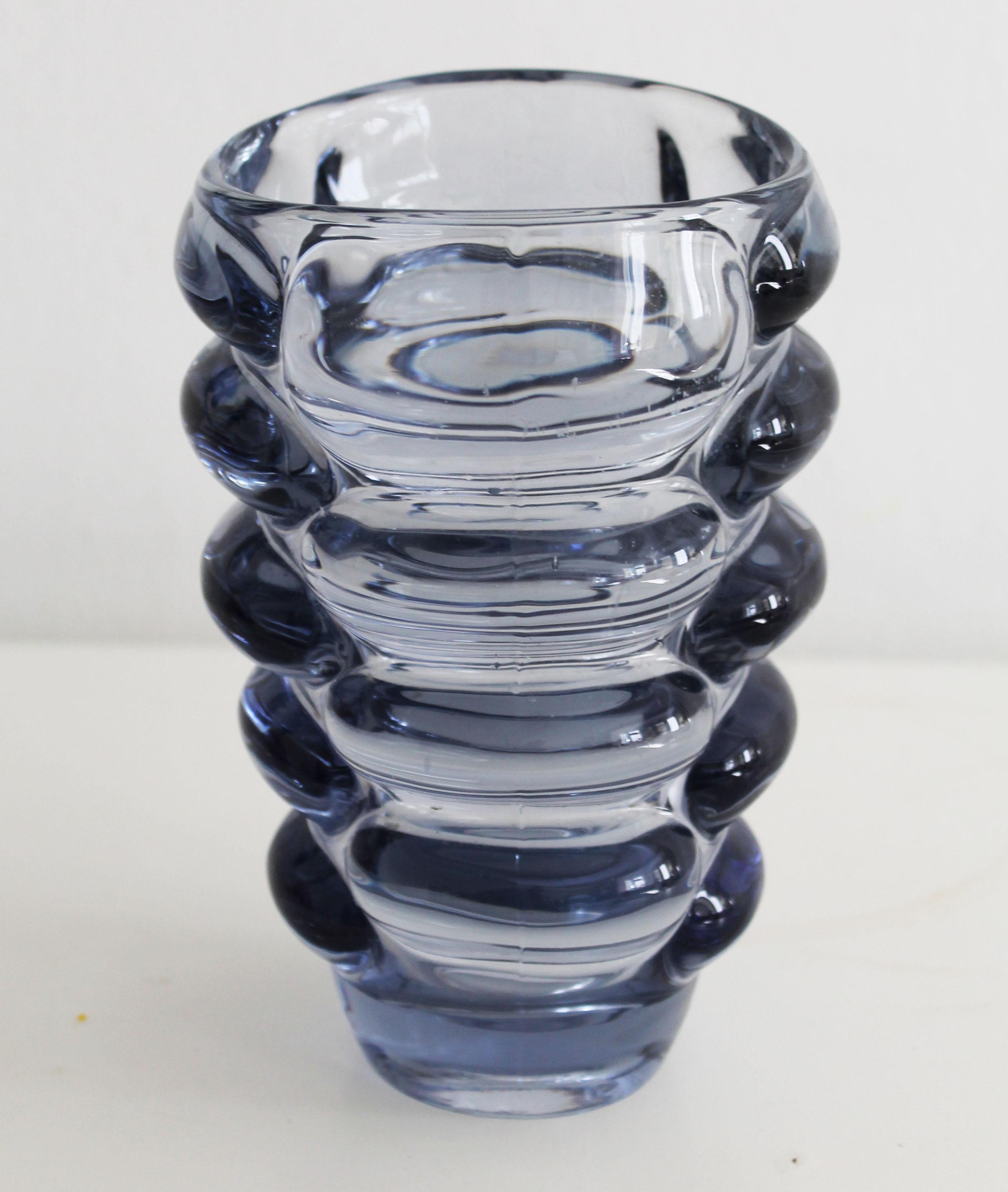 1960’s Bohemian Glass Vase by Vladislav Urban for Hermanova Hut Glasswork In Good Condition For Sale In Brno, CZ