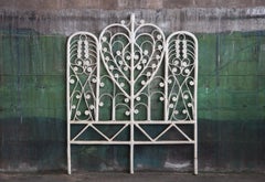 1960s Boho Original Heart Motif Twin Headboard