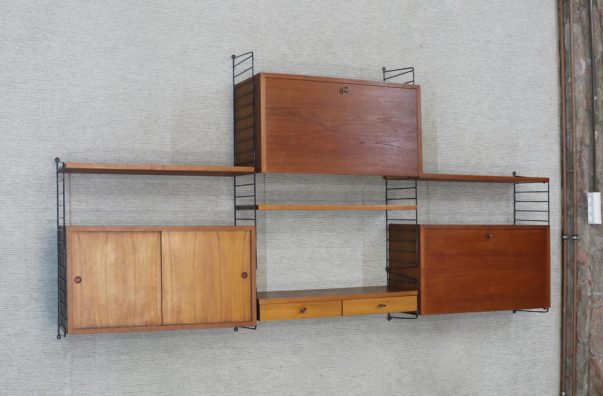 Mid-20th Century 1960s Bokhyllan 'The Ladder Shelf’ Shelving System by Nisse Strinning for String