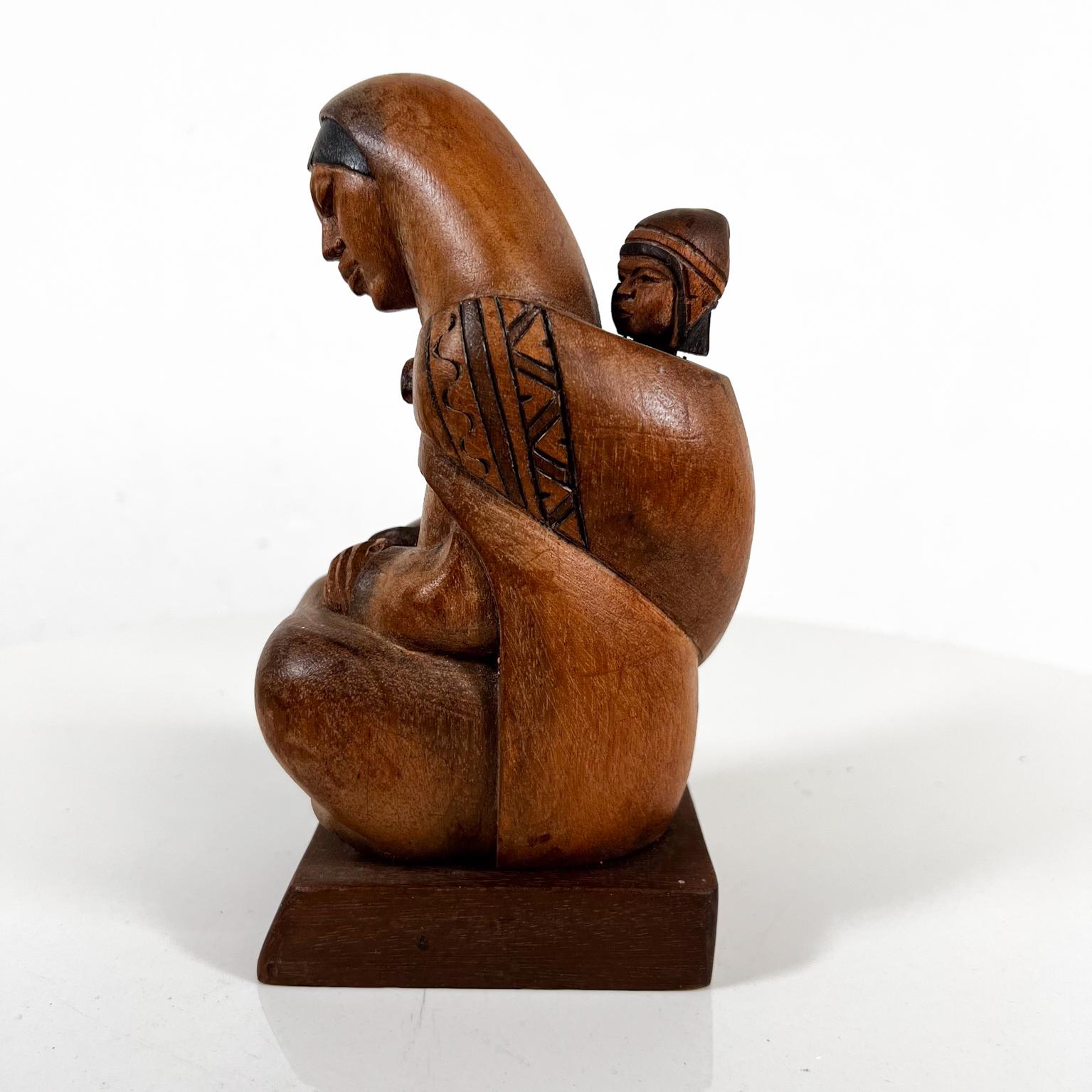 Bolivian 1960s Bolivia Wood Hand Carving Mother and Child
