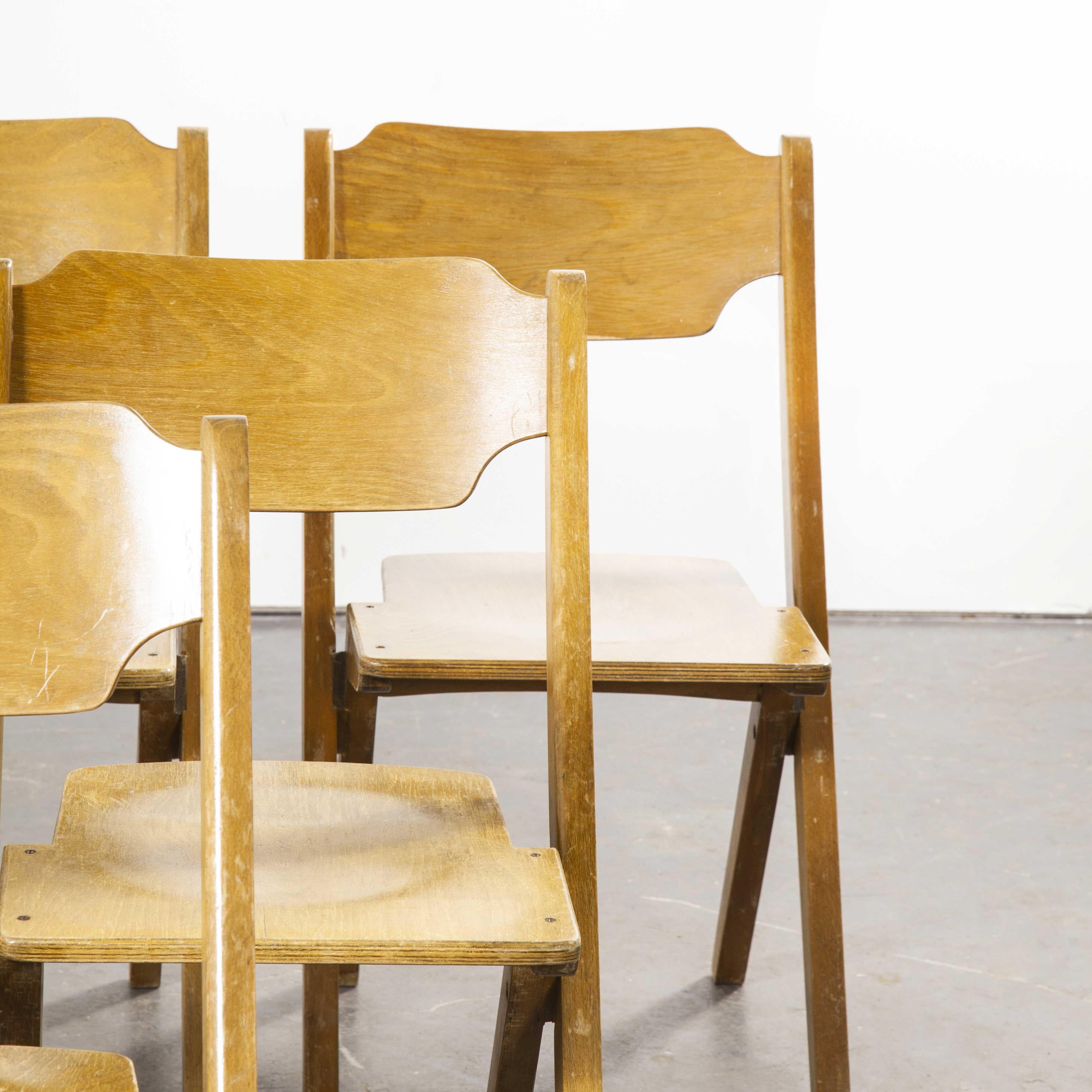 1960s Bombenstabil Stacking Beech Dining Chairs, Set of Six 1