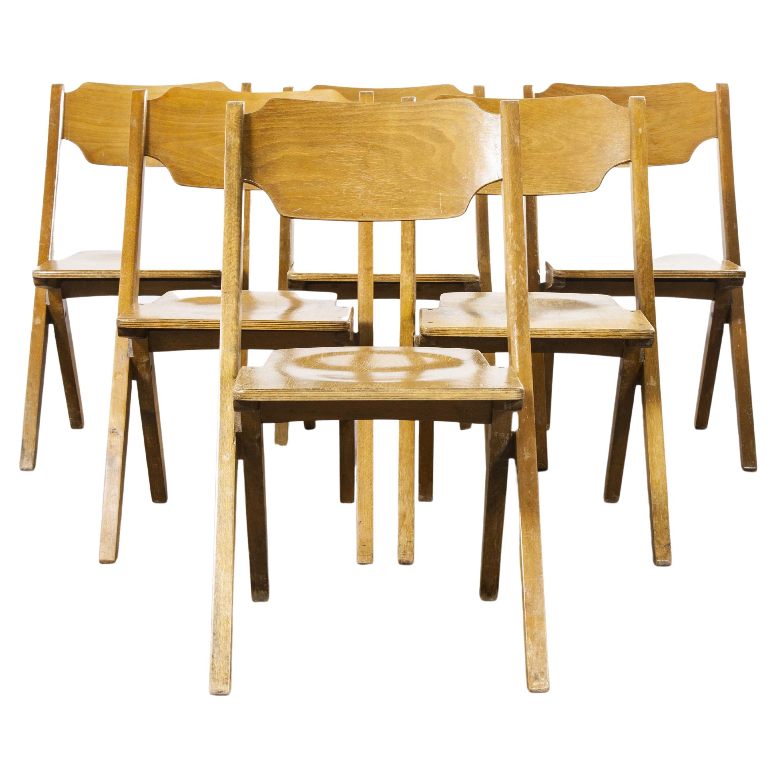 1960s Bombenstabil Stacking Beech Dining Chairs, Set of Six
