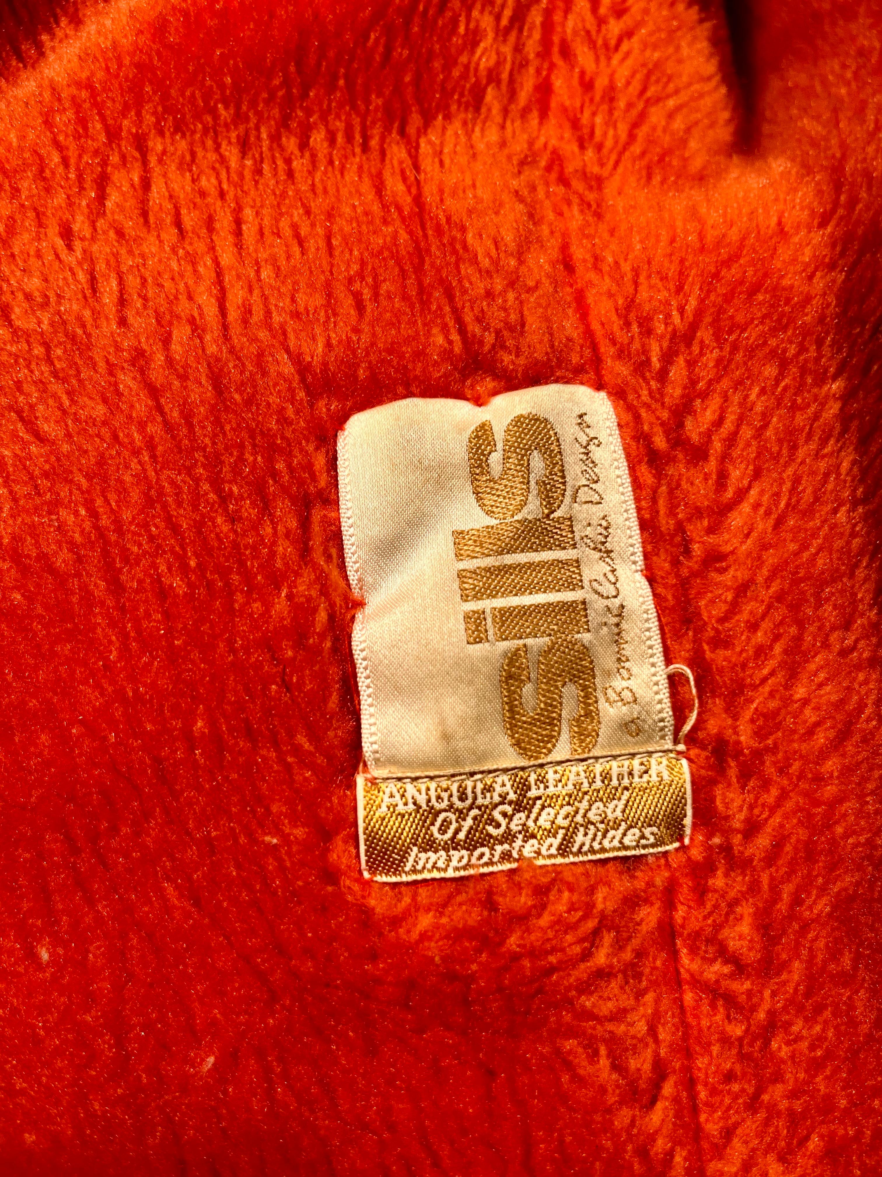 1960's BONNIE CASHIN Sills Orange Leather & Racoon Fur Coat 8