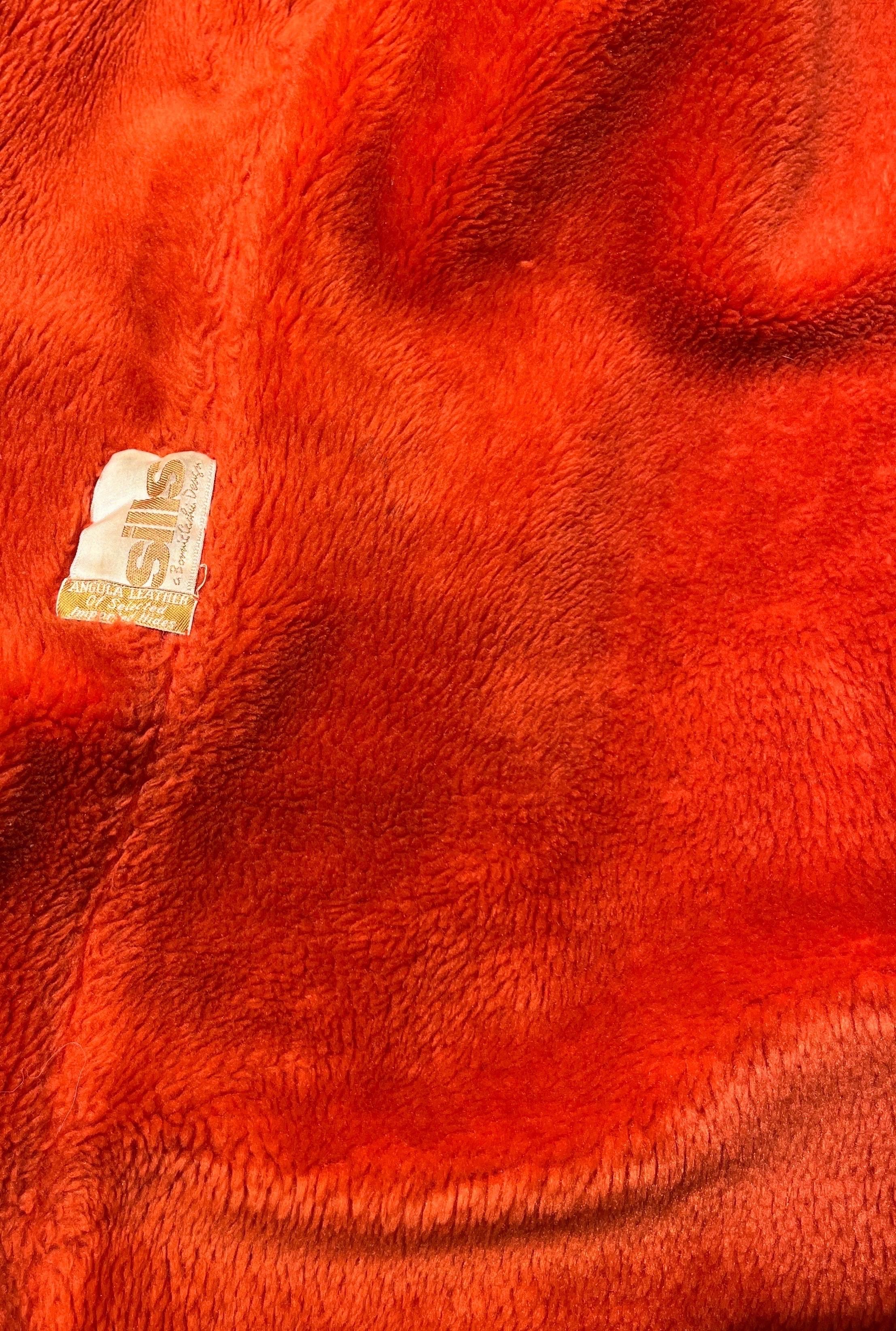 1960's BONNIE CASHIN Sills Orange Leather & Racoon Fur Coat 12