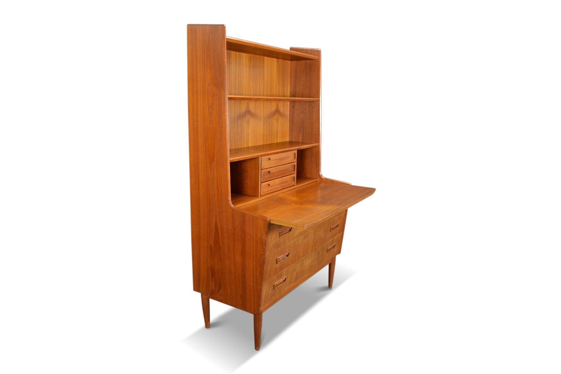 Mid-Century Modern 1960s Bookcase / Secretary Desk in Teak