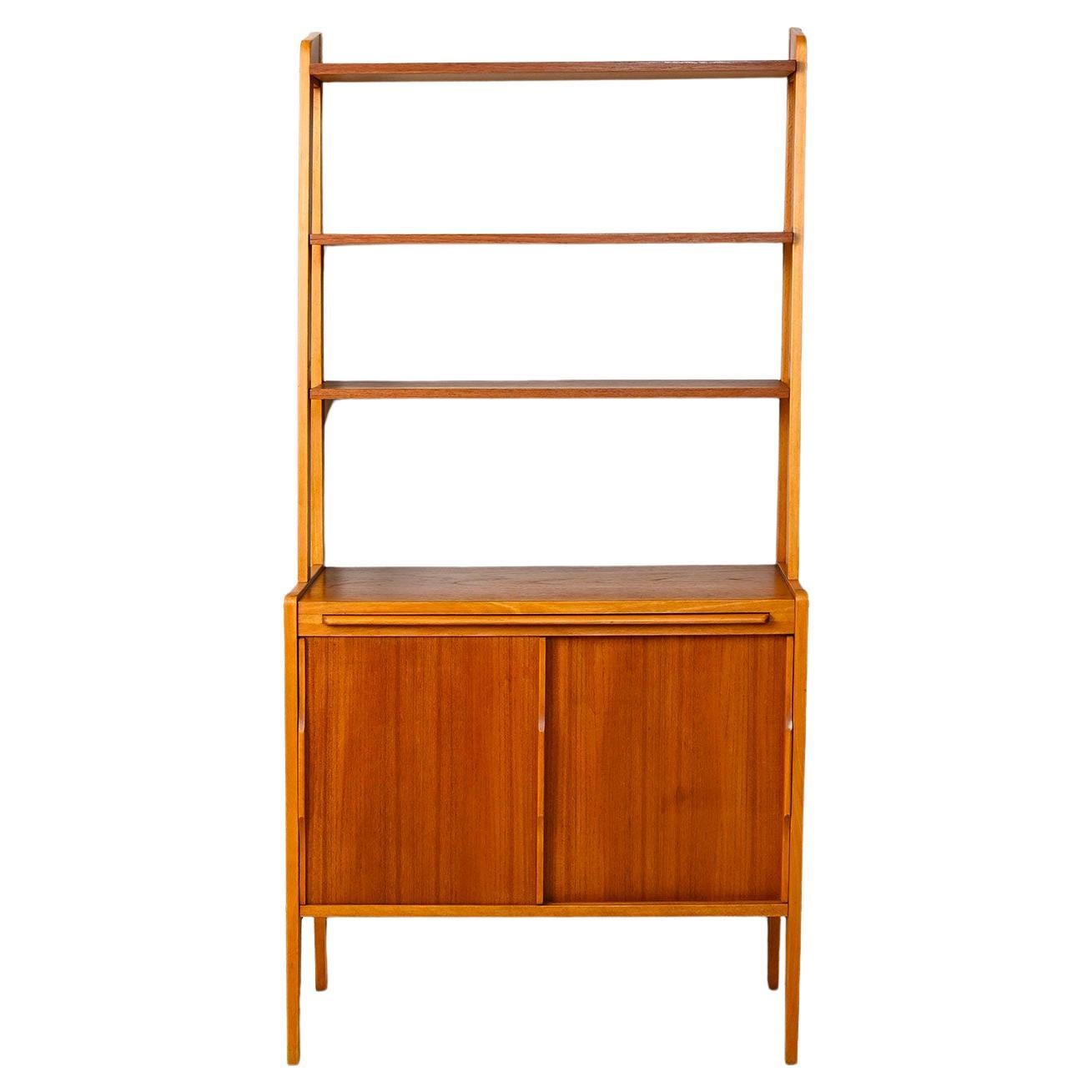 1960s bookcase with pull-out desk