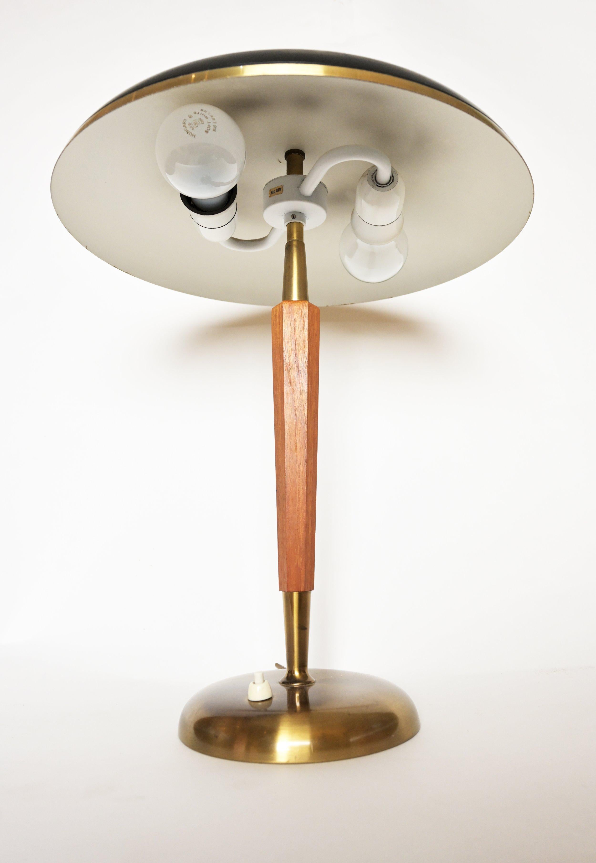 Scandinavian Modern 1960s Boréns Brass and Teak Desk Lamp