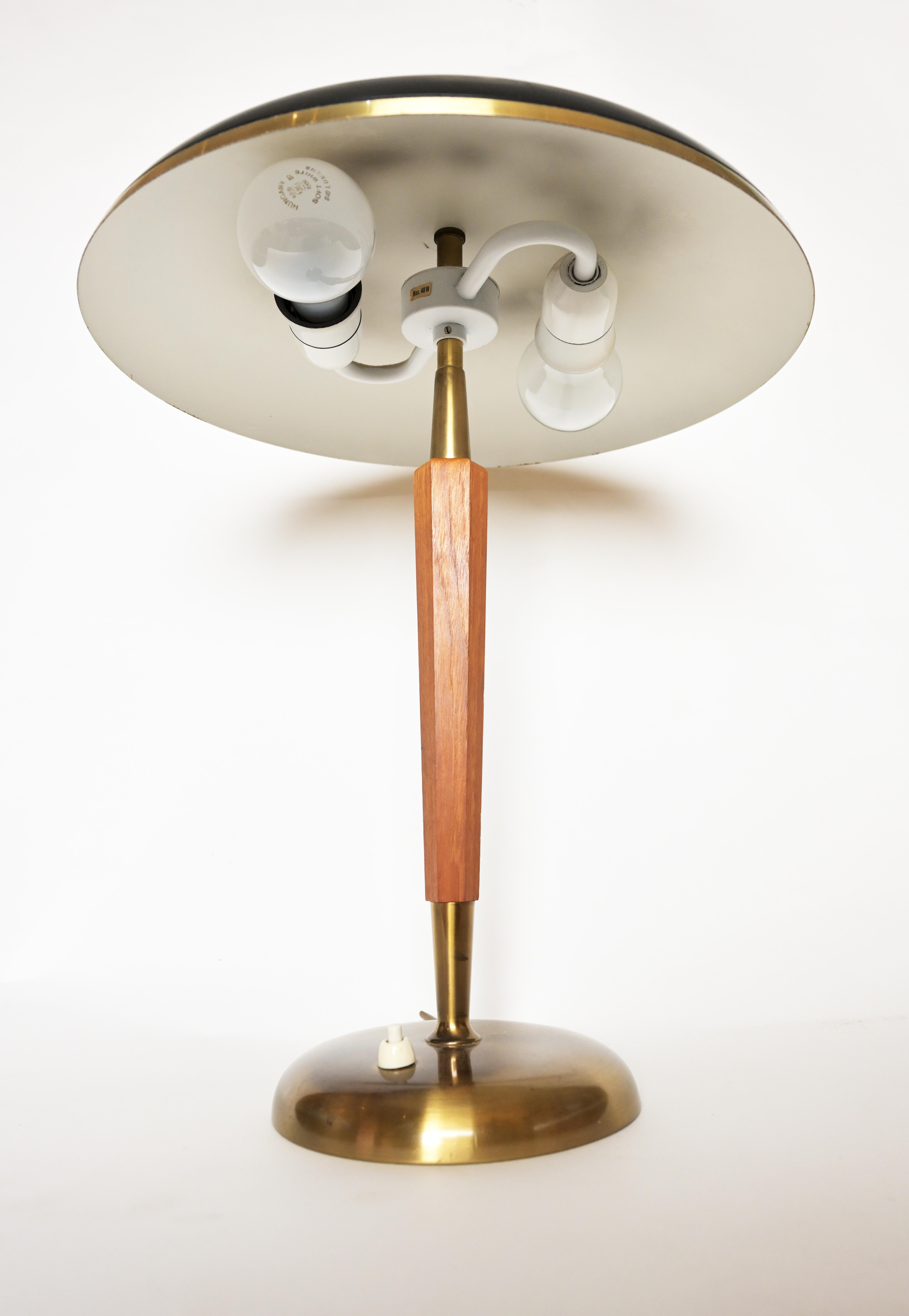 Swedish 1960s Boréns Brass and Teak Desk Lamp