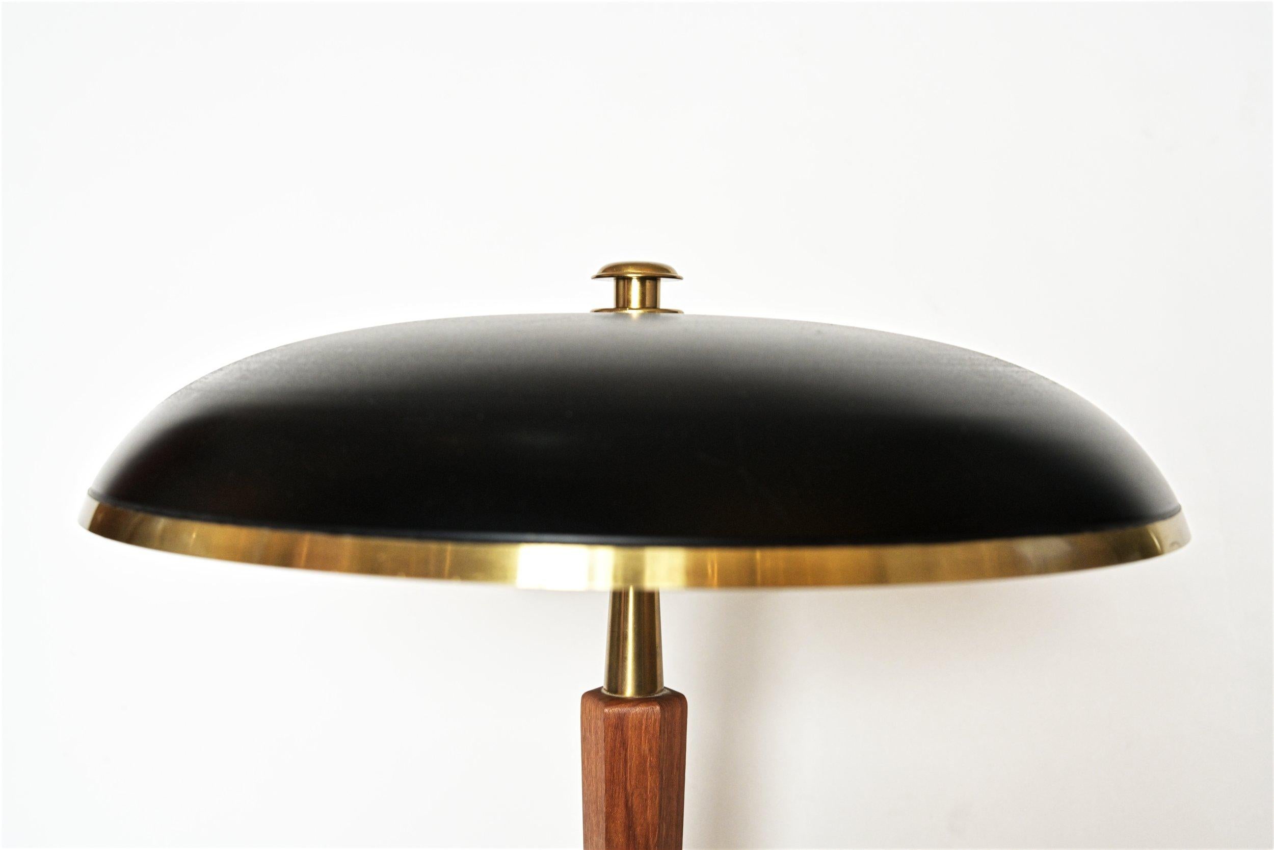 Swedish 1960s Boréns Brass and Teak Desk Lamp