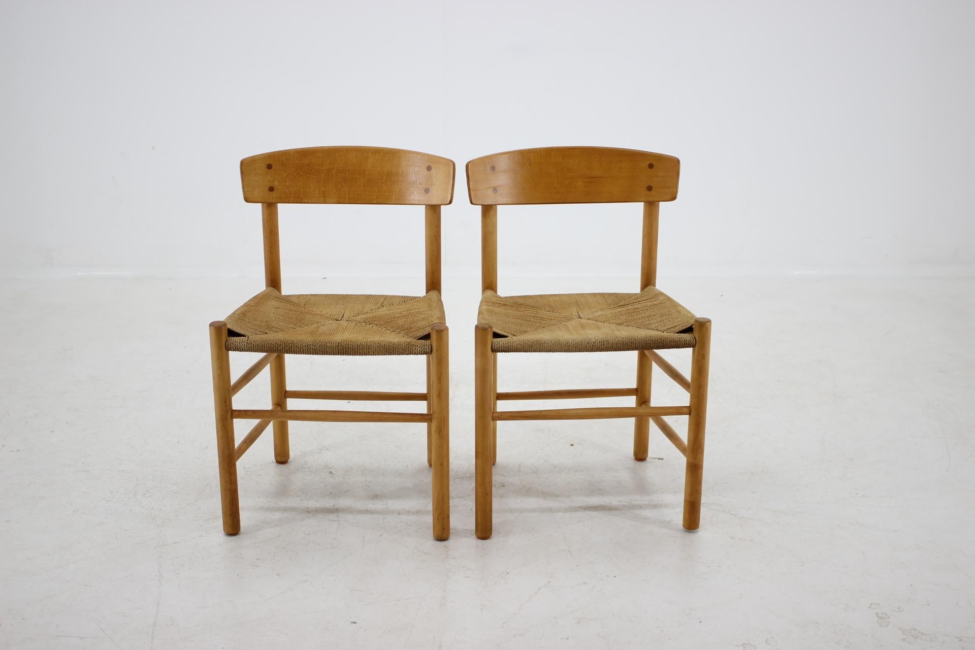 Mid-Century Modern 1960s Borge Mogensen J 39 Dining Chair, Set of 6