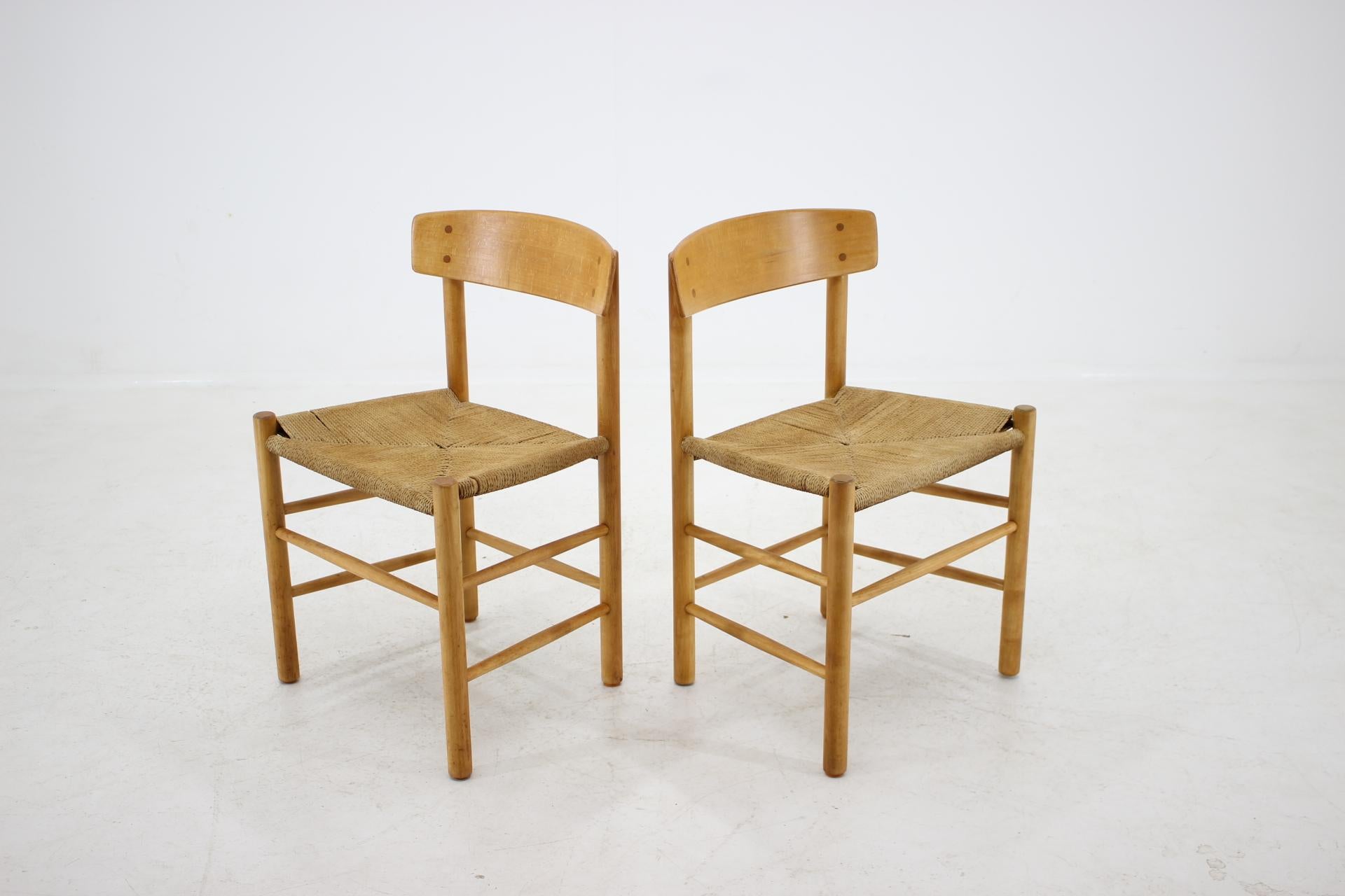 1960s Borge Mogensen J 39 Dining Chair, Set of 6 In Good Condition In Praha, CZ