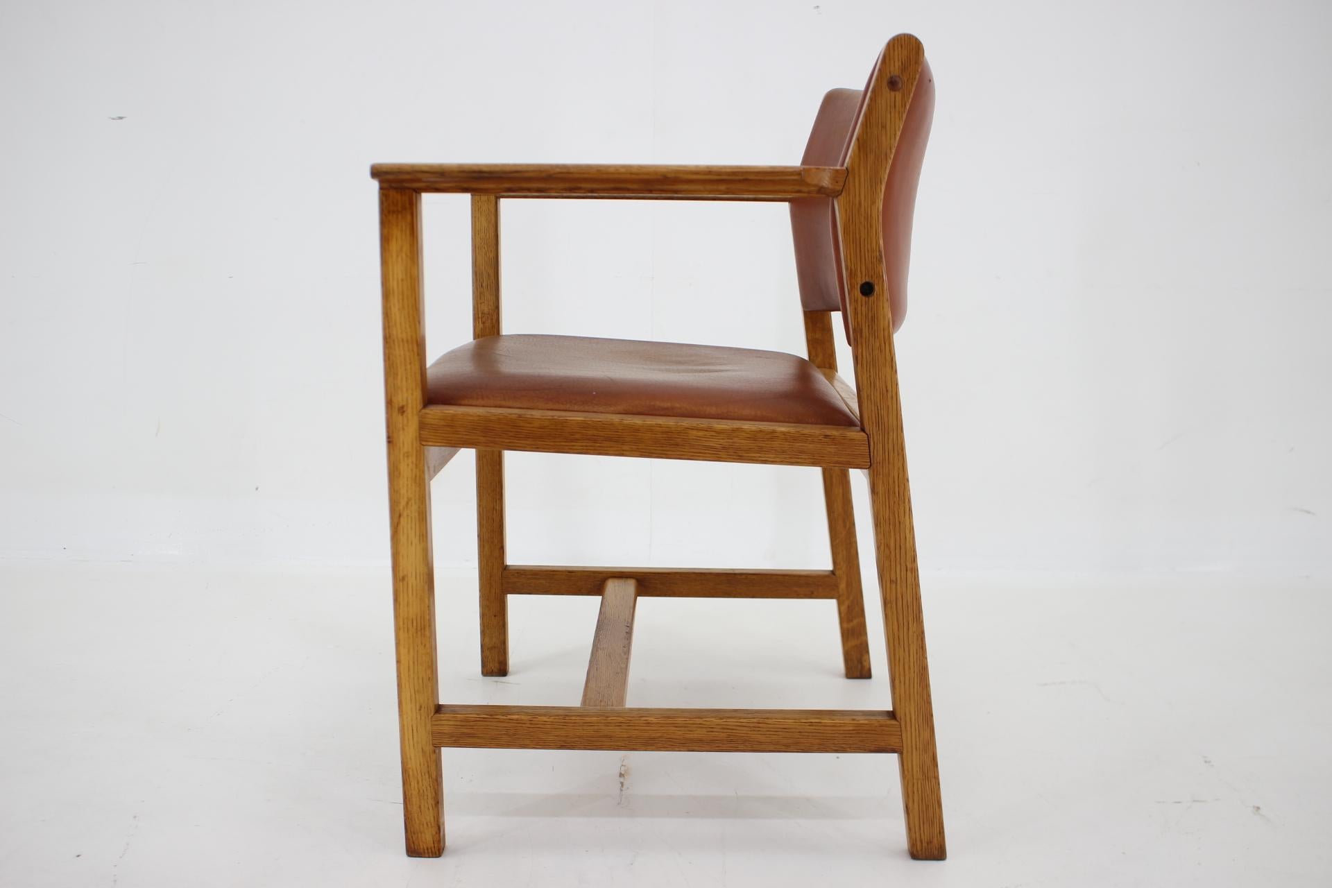 1960s Borge Mogensen Oak and Leather Desk Chair, Denmark 3