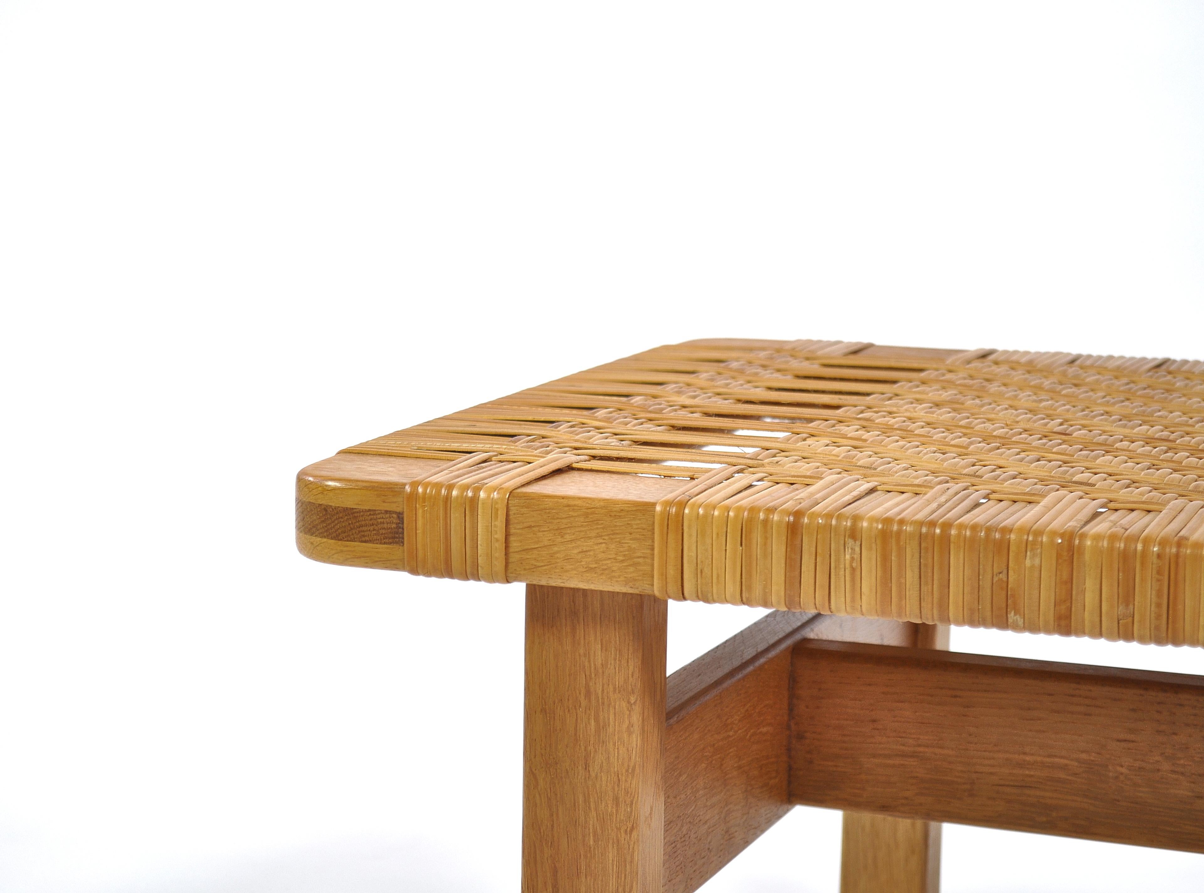 Borge Mogensen Oak and Cane/Rattan Benches or Side Tables, 1960s 2