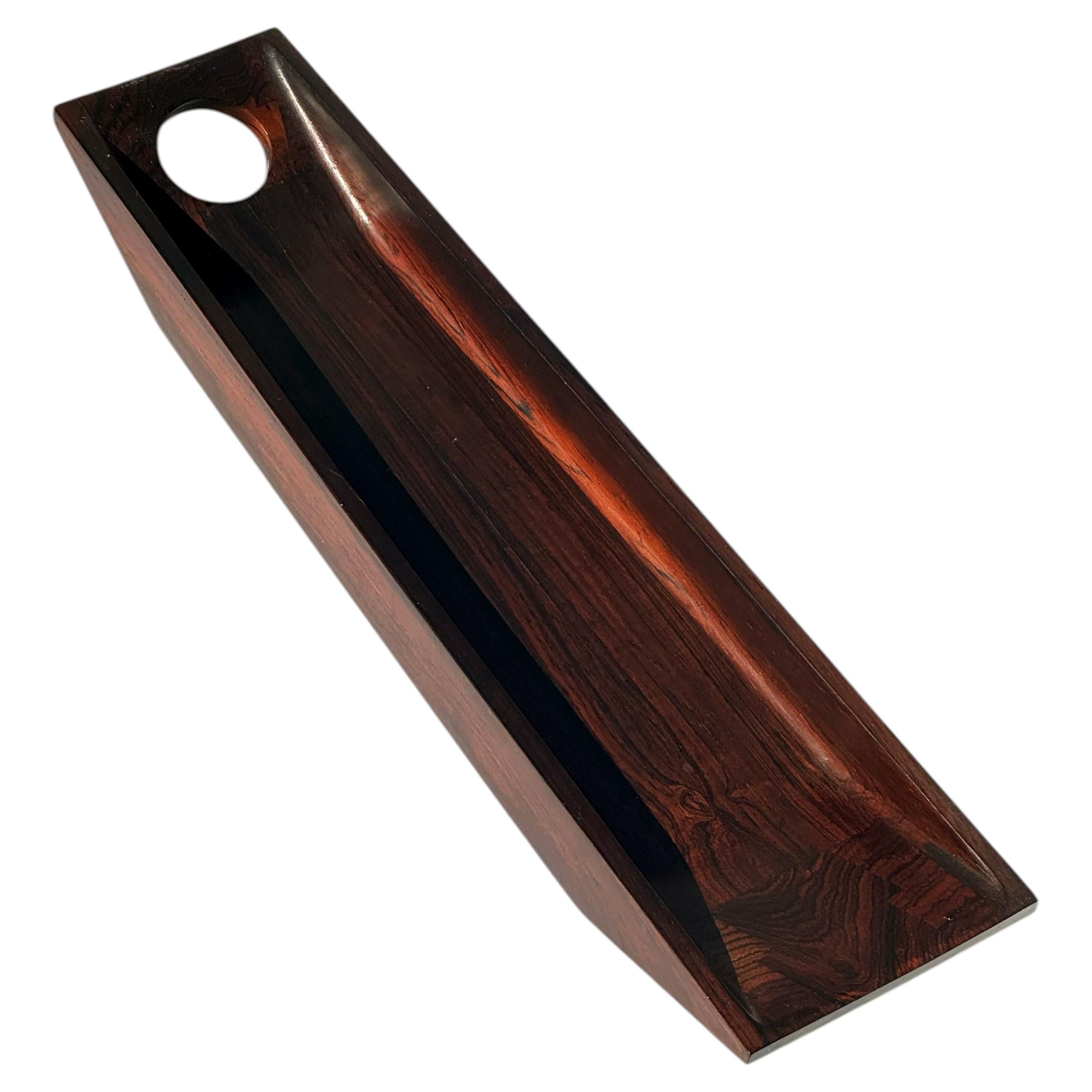 1960s Bottle Holder by Jean Gillon for Italma WoodArt in solid rosewood