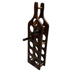 Retro 1960s Bottle Shaped Wine Rack in Exotic Woods Don Shoemaker Mexico