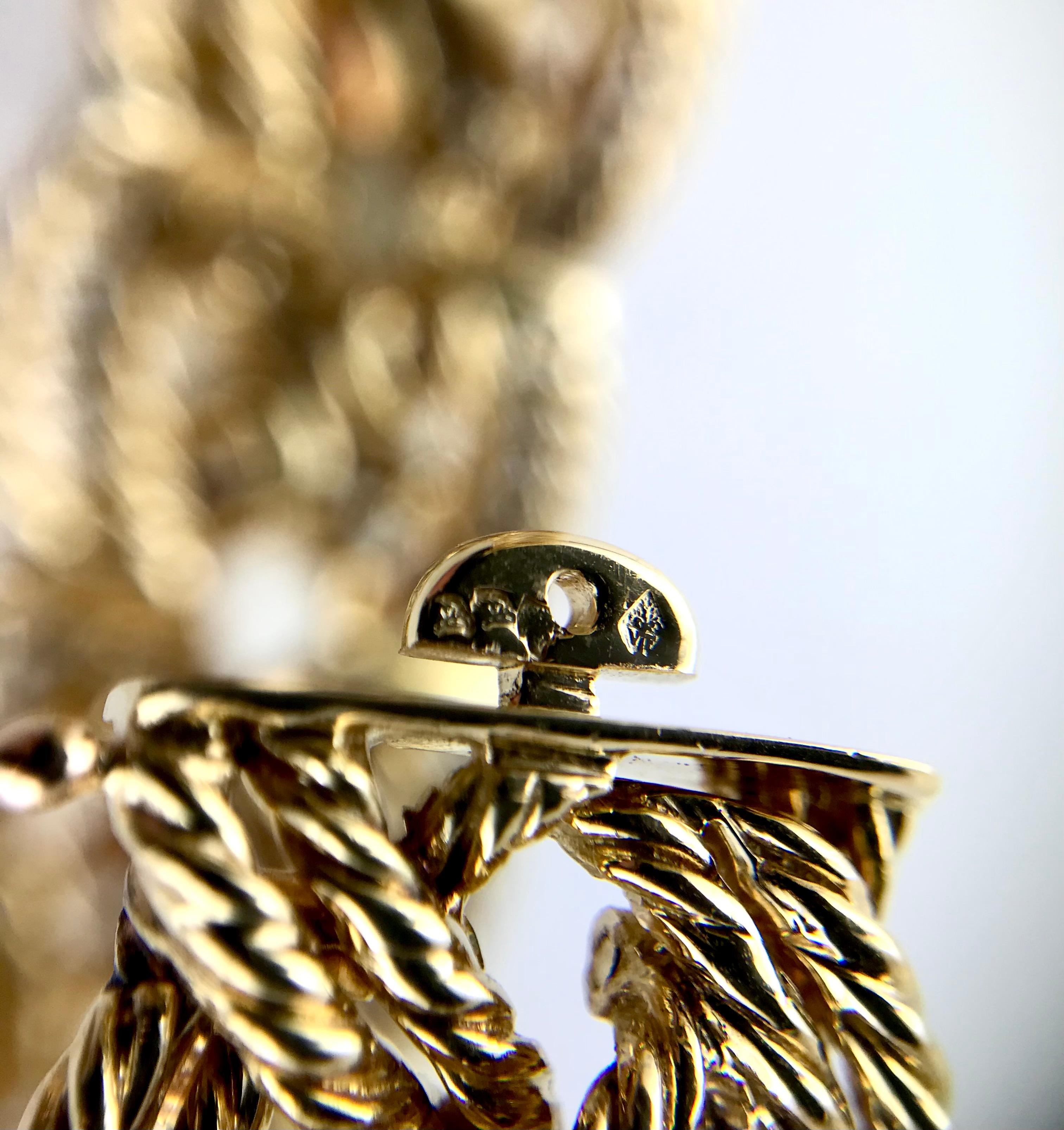 1960er Jahre Boucheron Diamant Gelbgold Platin geflochtenes Armband im Angebot 4