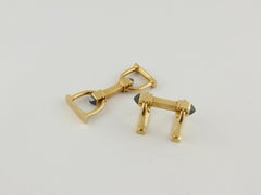 1960s Boucheron Sapphire and Yellow Gold Stirrup Cufflinks