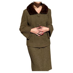 1960s Bouclé Skirt Suit with Mink Trim