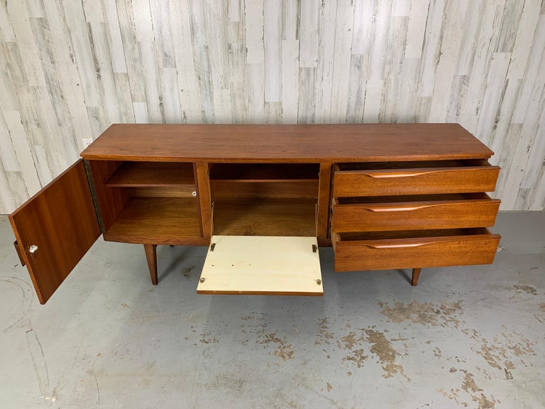 1960s Bow Front Teak Credenza For Sale 2