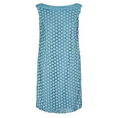 Vintage 1960s Bramel Model Turquoise Daisy Chain Dress