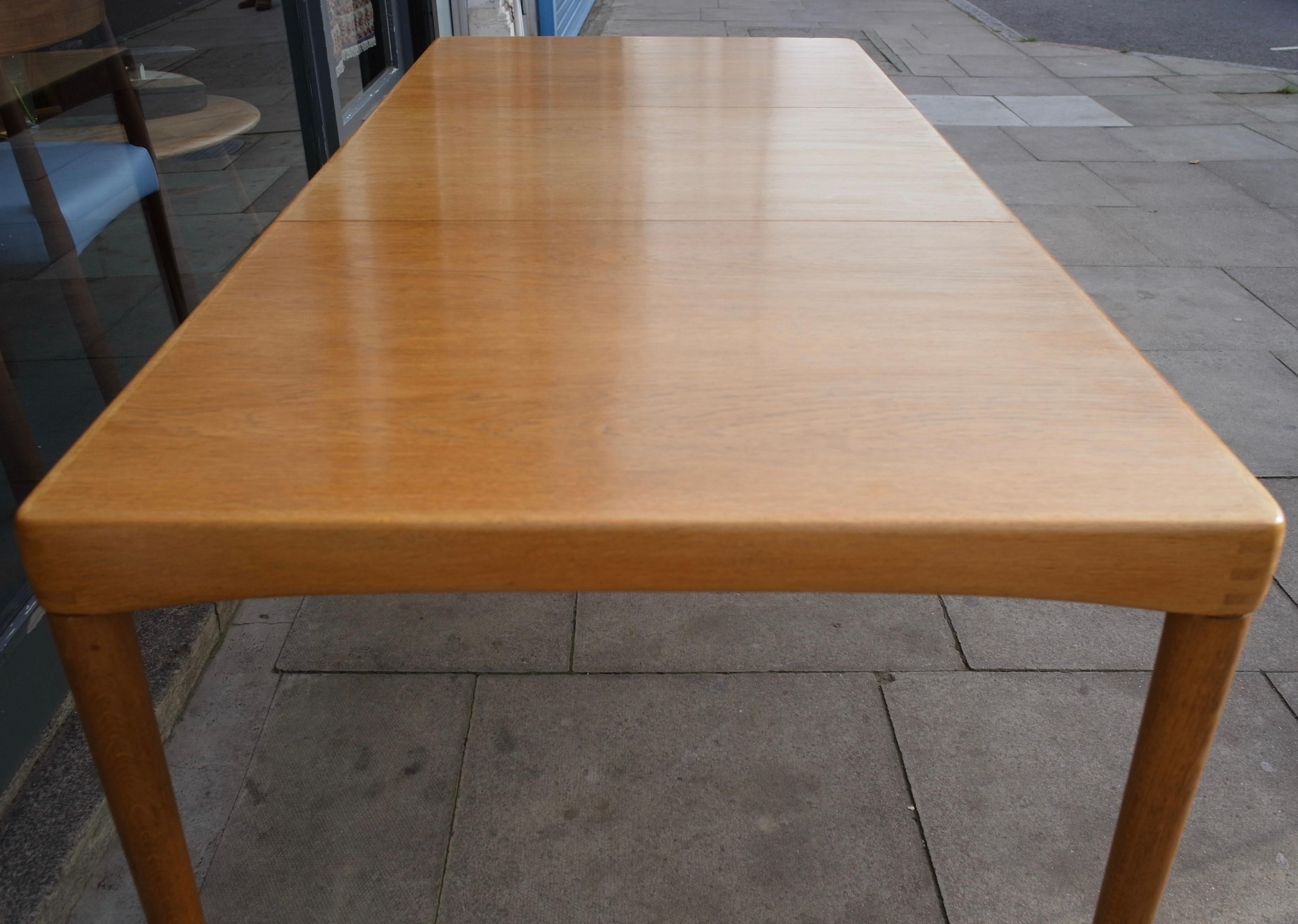 1960s Bramin Hw Klein Rectangular Oak Extendable Dining Table 9