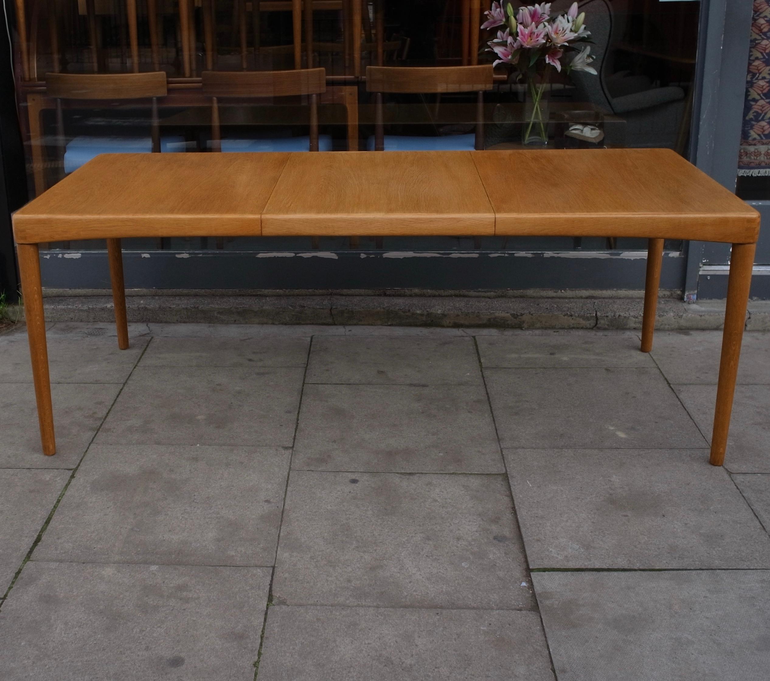 20th Century 1960s Bramin Hw Klein Rectangular Oak Extendable Dining Table