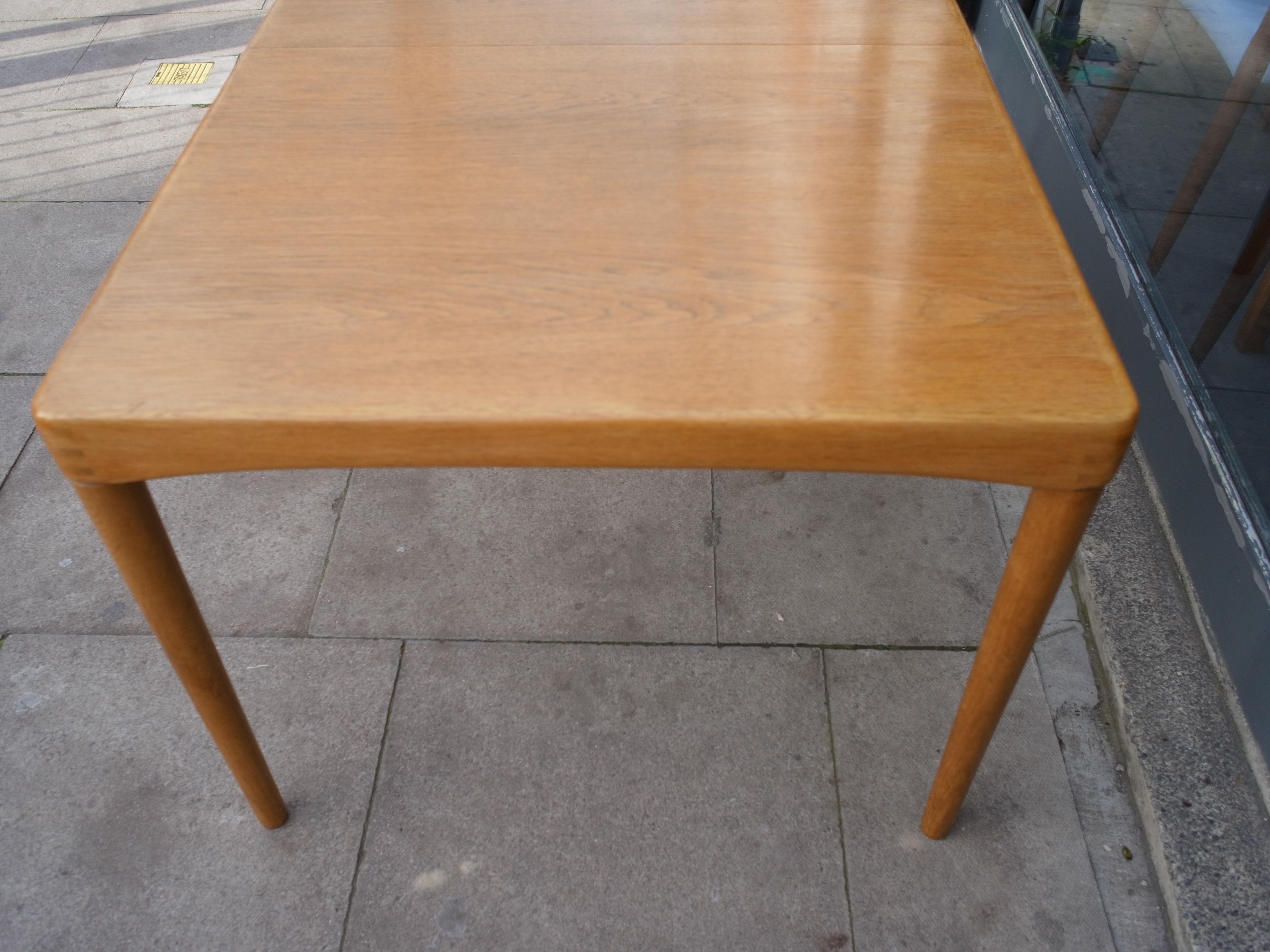 1960s Bramin Hw Klein Rectangular Oak Extendable Dining Table 2