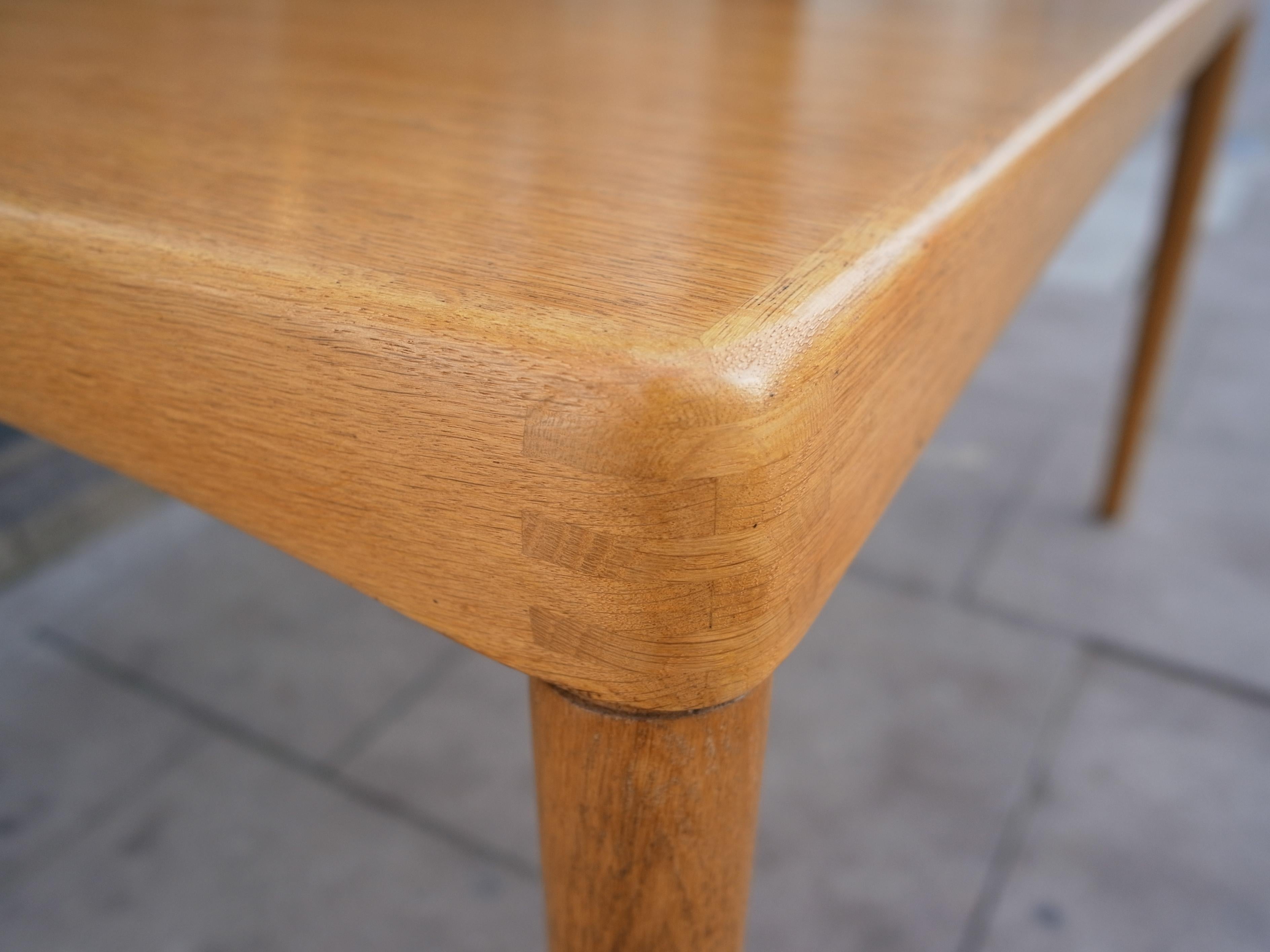 1960s Bramin Hw Klein Rectangular Oak Extendable Dining Table 3