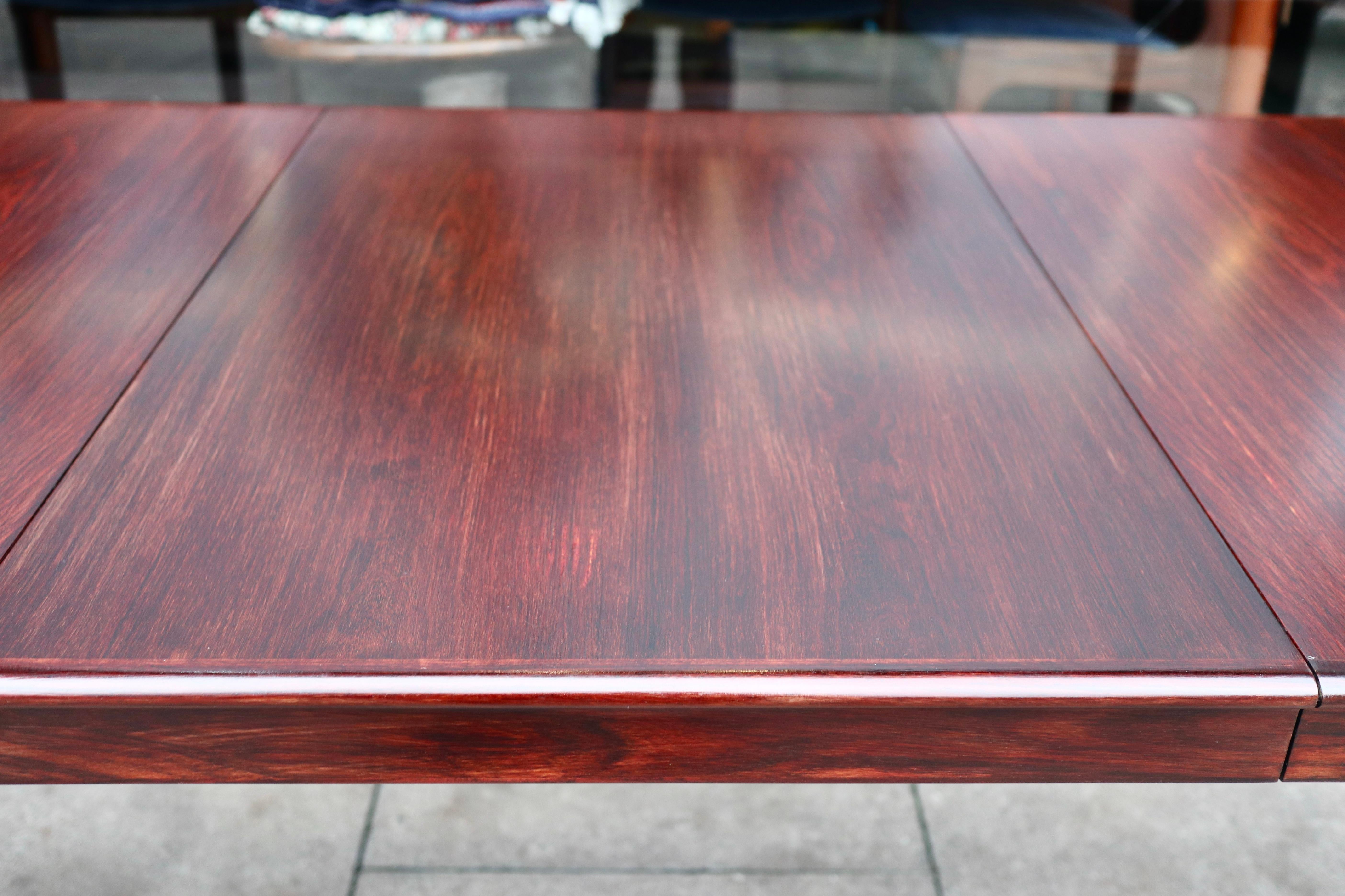 1960s Bramin HW Klein Rectangular Rosewood Extendable Dining Table For Sale 6