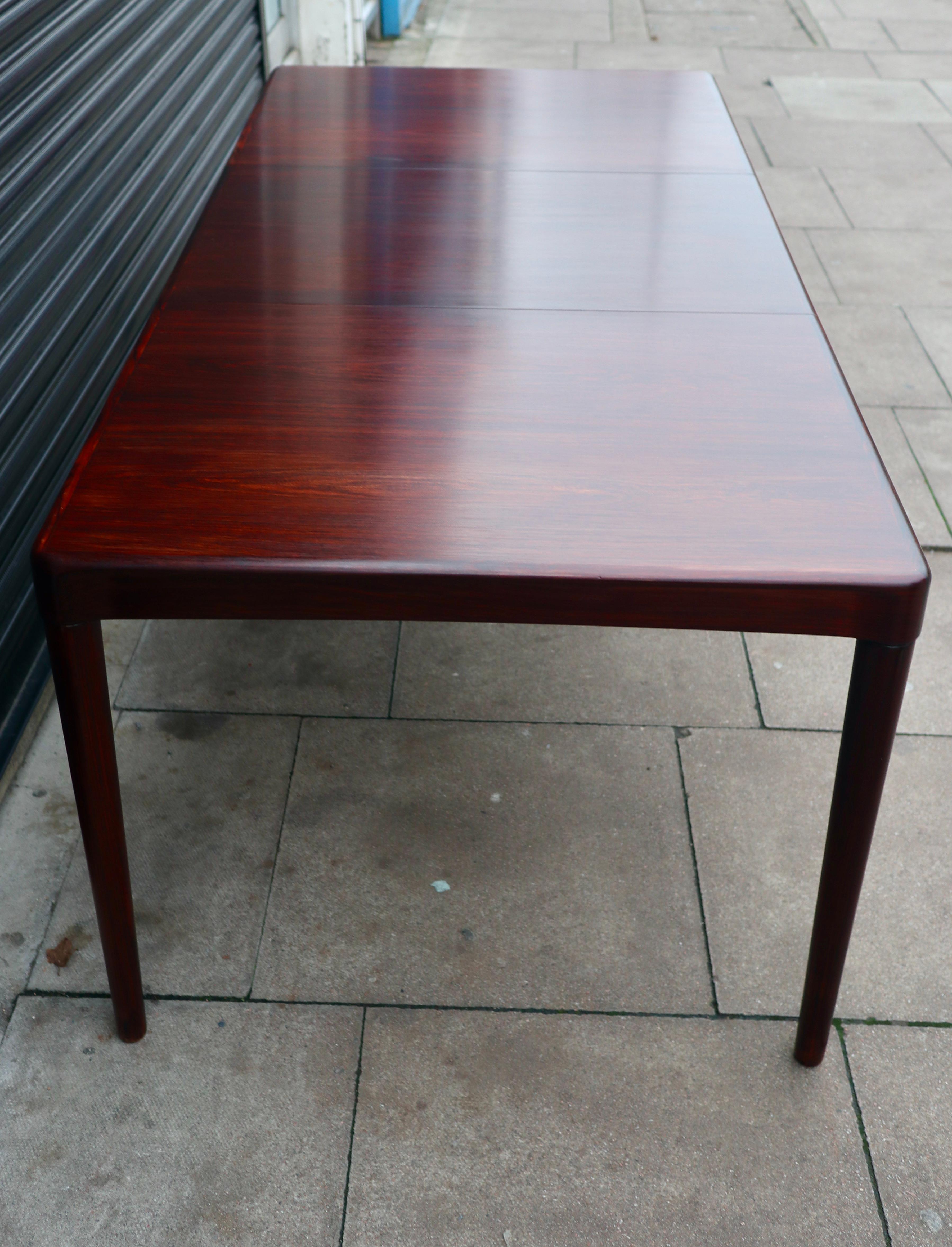Danish 1960s Bramin HW Klein Rectangular Rosewood Extendable Dining Table For Sale