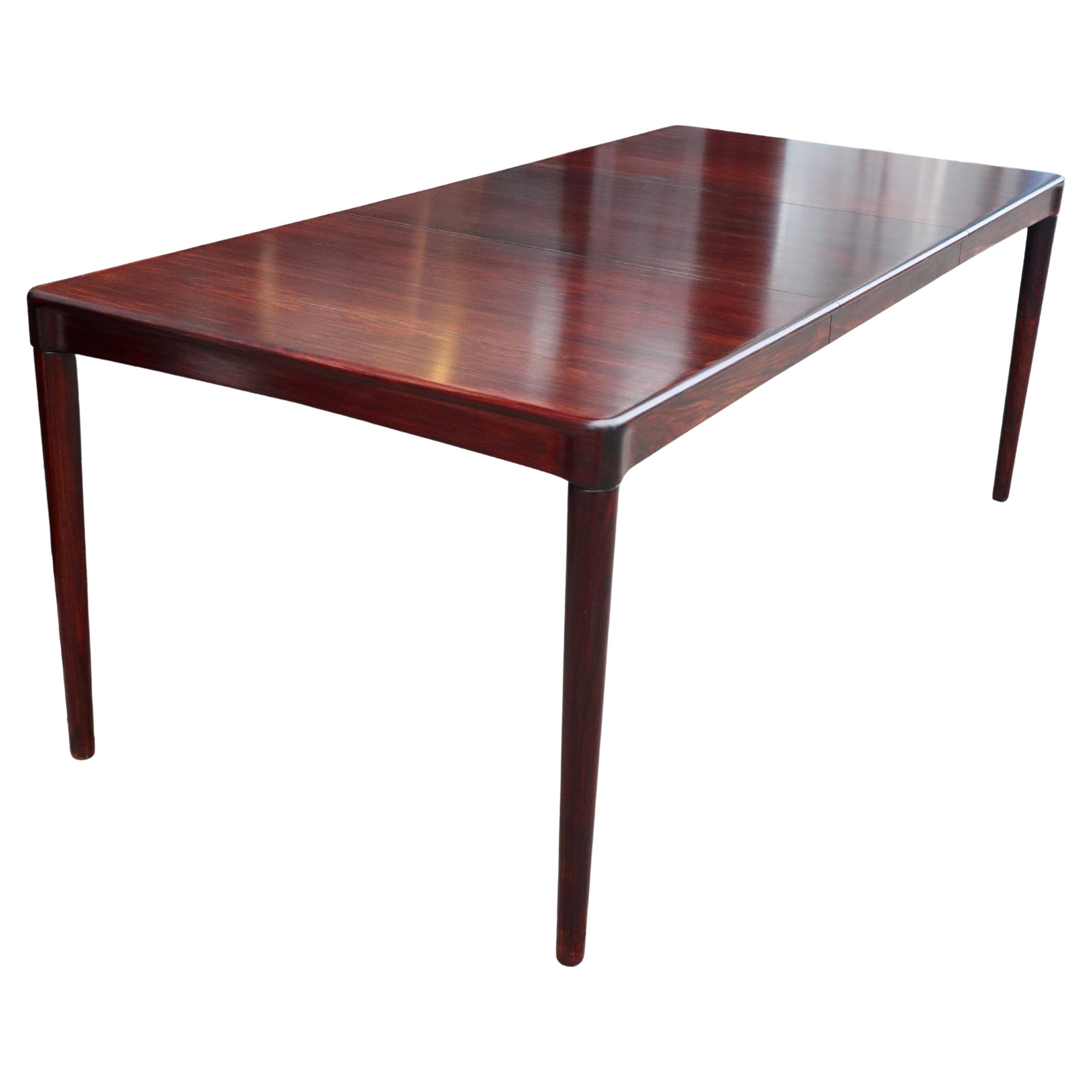 1960s Bramin HW Klein Rectangular Rosewood Extendable Dining Table For Sale