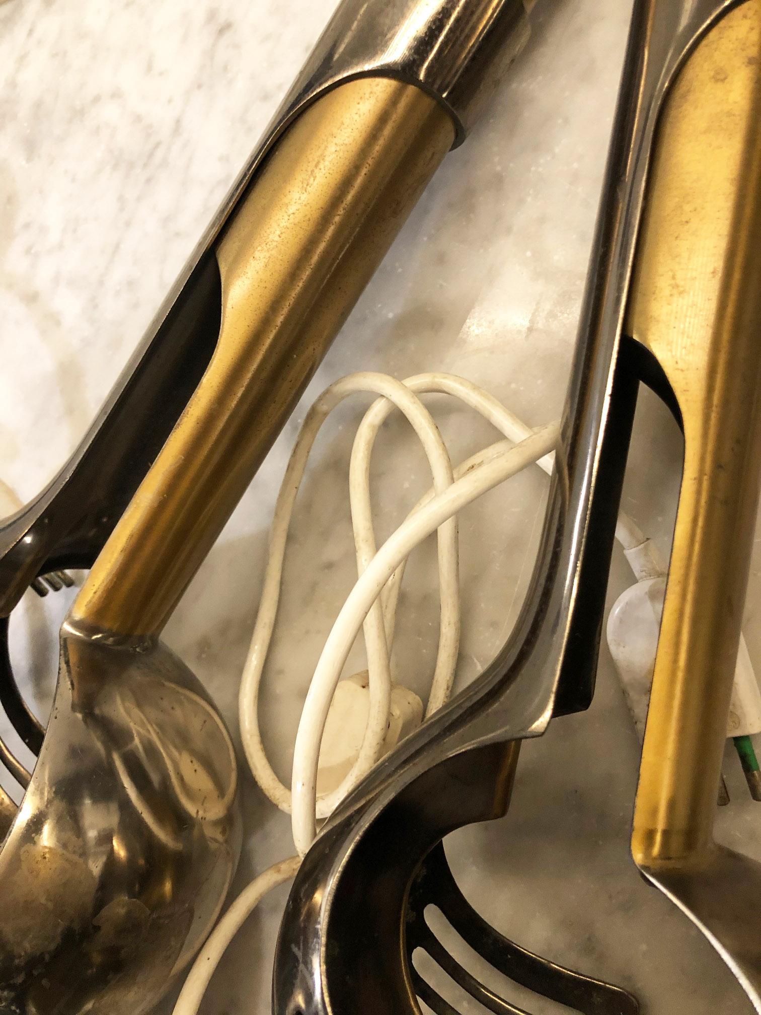1960s Brass and Alloy Lamp Italian Design 8