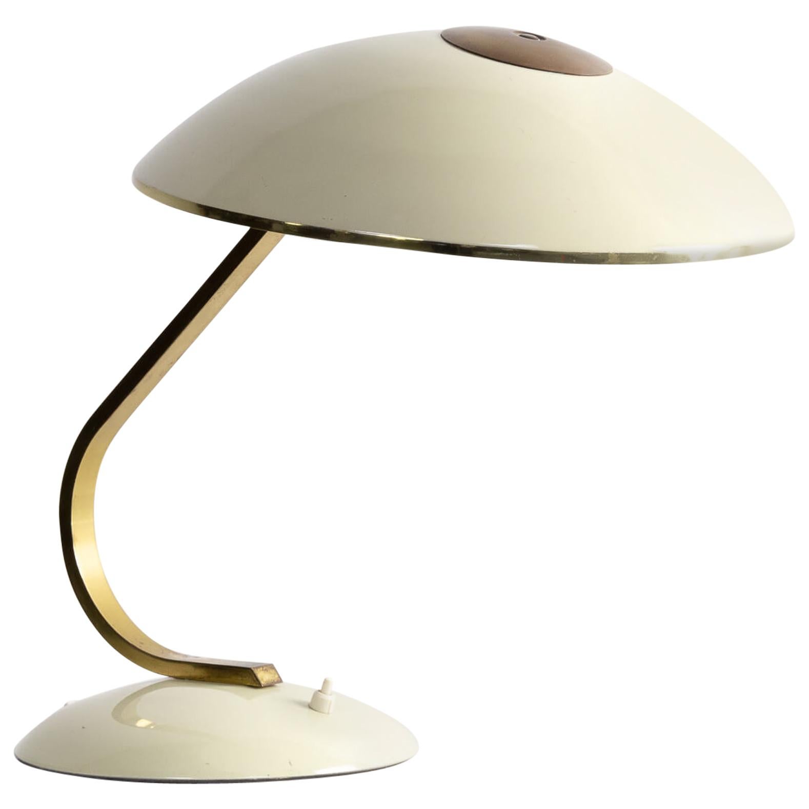 1960s Brass and Cream Table Lamp in the Style of Stilnovo For Sale