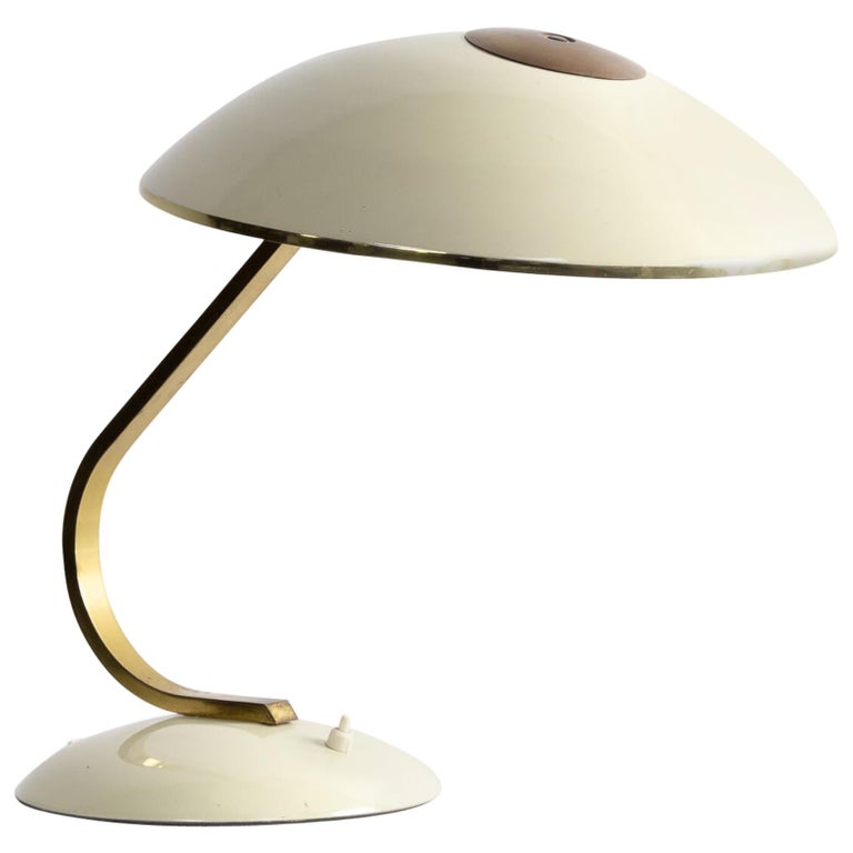 1960s Brass And Cream Table Lamp In The, Stilnovo Table Lamp Mushroom
