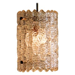 1960s, Brass and Crystal Glass Pendant by Carl Fagerlund for Orrefors