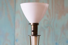 1960s Brass and Enamel Table Lamp After Excelsior Paul McCobb Mid Century