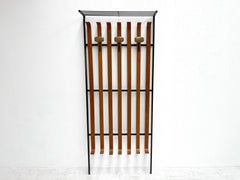 1960's Brass and Faux Leather Italian Coat Rack