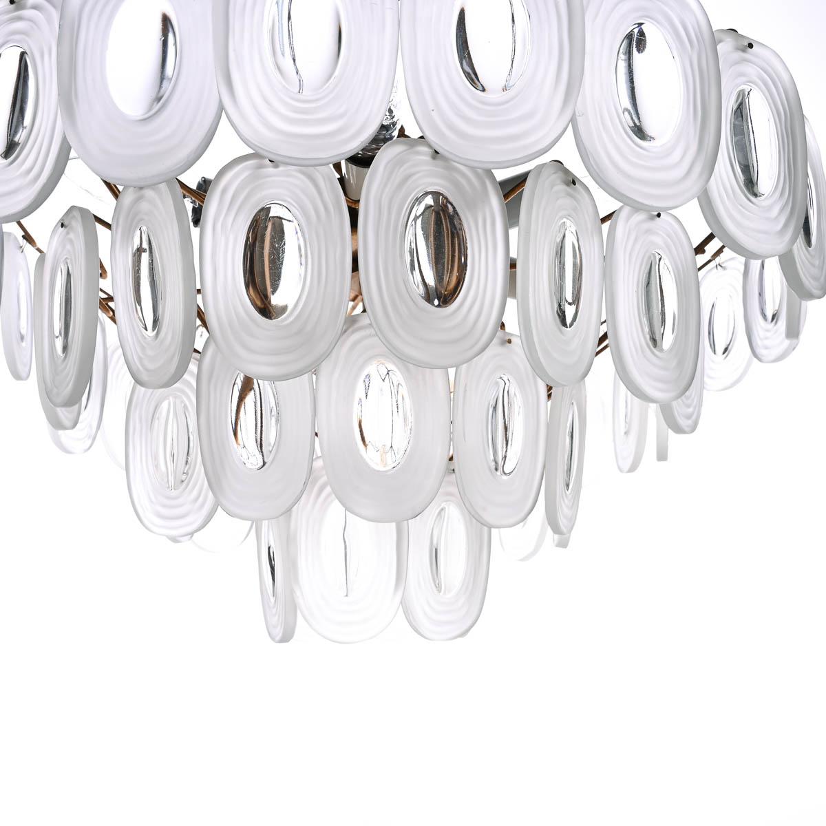 XX secolo Lampadario in ottone e vetro degli anni '60 attribuito a Gino Vistosi in vendita