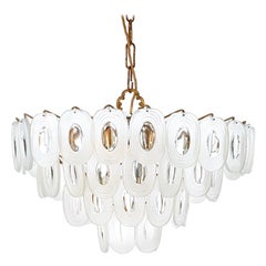 1960s Brass and Glass Chandelier Attributed to Gino Vistosi