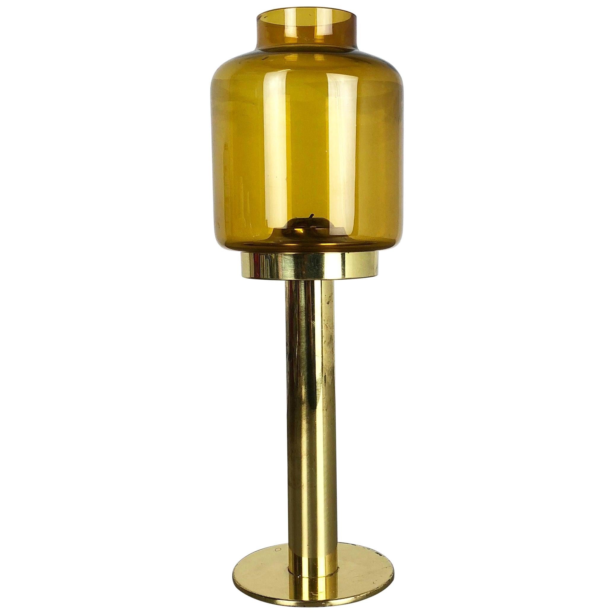 1960s Brass and Glass "Claudia" Candleholder Made by Hans-Agne Jakobsson, Sweden