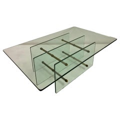 1960s Brass and Glass Coffee Table Attributed to Fontana Arte