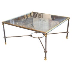 Vintage 1960s Brass and Glass Coffee Table