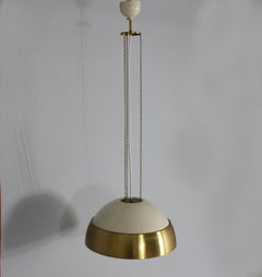 1960s Brass and Metal Pendant Light by Napako