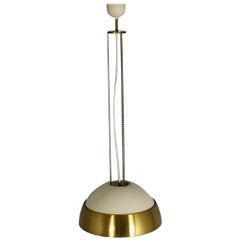 1960s Brass and Metal Pendant Light by Napako