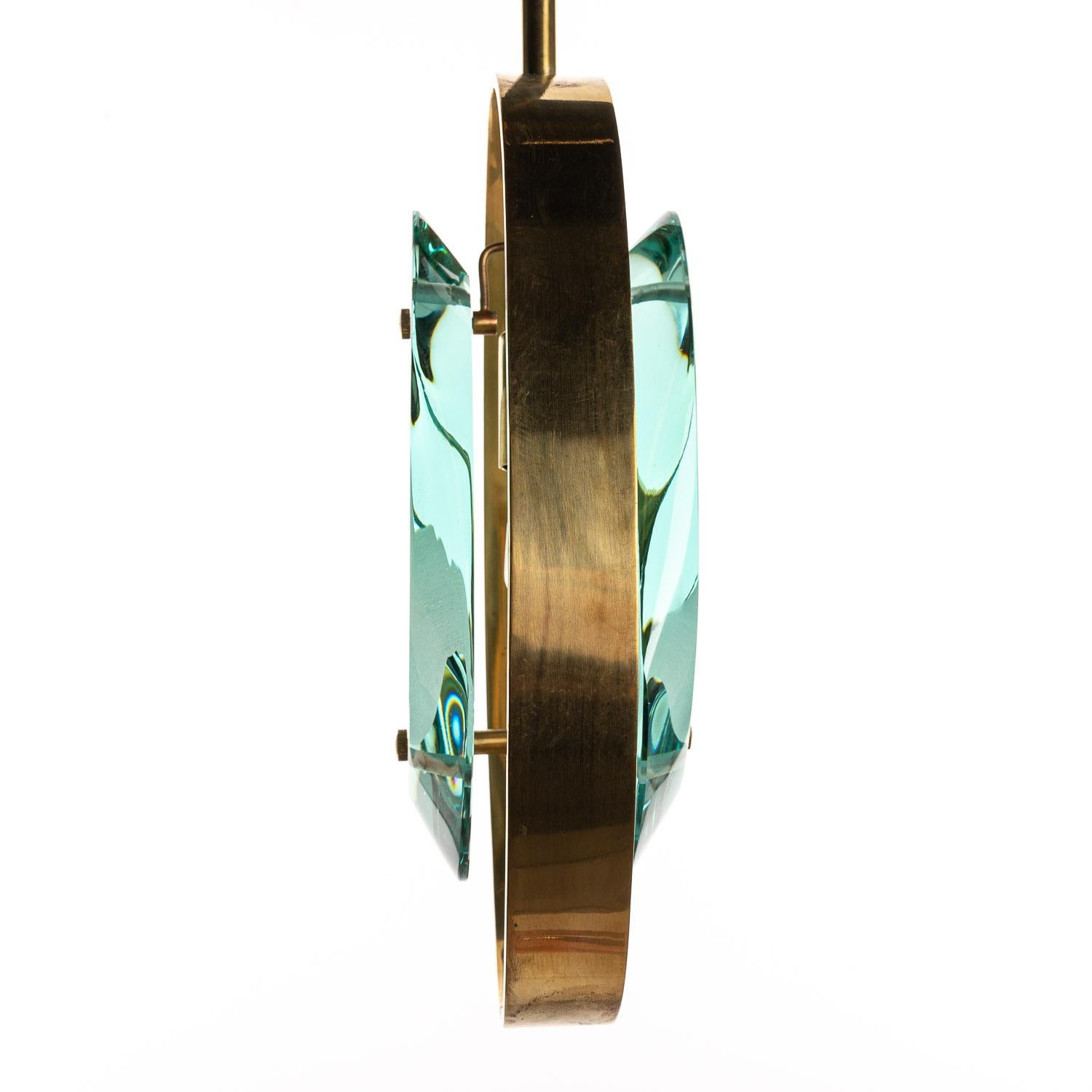 1960's Brass and Murano Glass Pendant by Max Ingrand for Fontana Arte For Sale 9